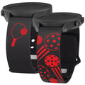 Pickleball HD Watchband for Samsung, Garmin, Fossil, and More - Arleathercraft Pickleball Red / 20mm / Short
