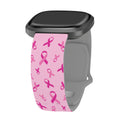 Breast Cancer Awareness HD Fitbit Versa 3 & Sense 1 Watch Band - Arleathercraft Wear Pink / Short