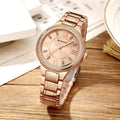 Rose Gold Crystal Women's Watch Roman Numeral Bracelet