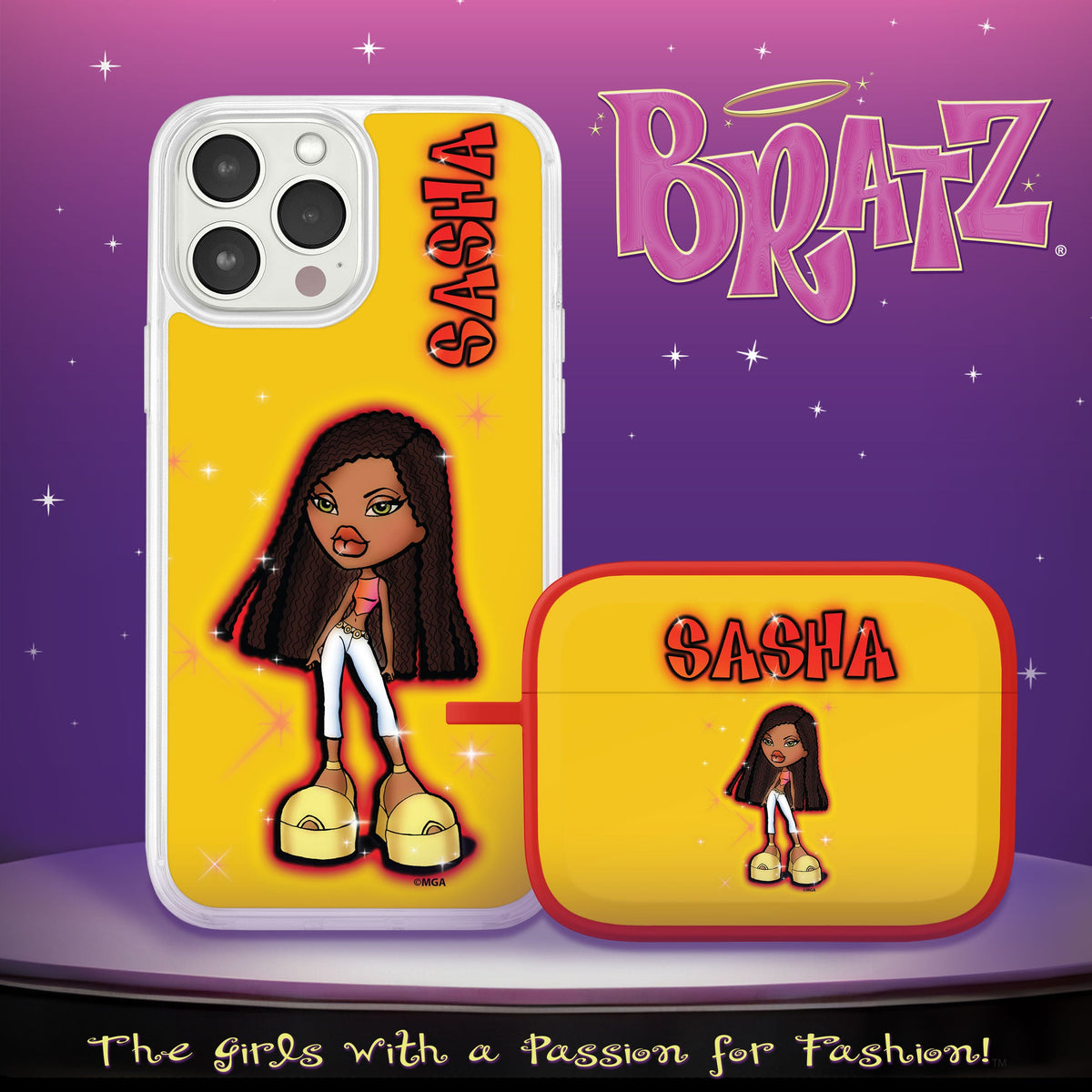 Bratz® Passion For Fashion HD Apple iPhone 14 Mag-Safe Phone Case and AirPods Pro Combo Package