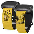 Classic Books HD Fitbit Versa 3 & Sense Watch Band - Arleathercraft Alice's Adverntures in Wonderland Lewis Carol / Short