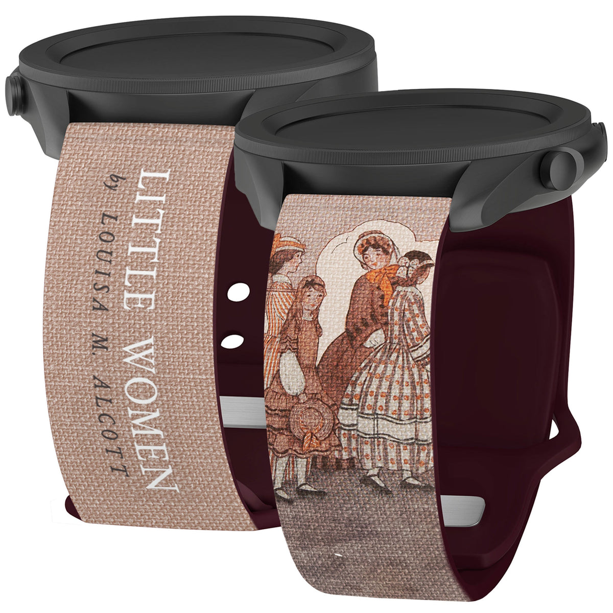 Classic Books HD Samsung Galaxy Watch 4-7 Watch Band - Arleathercraft Little Women Louisa M. Alcott / Short