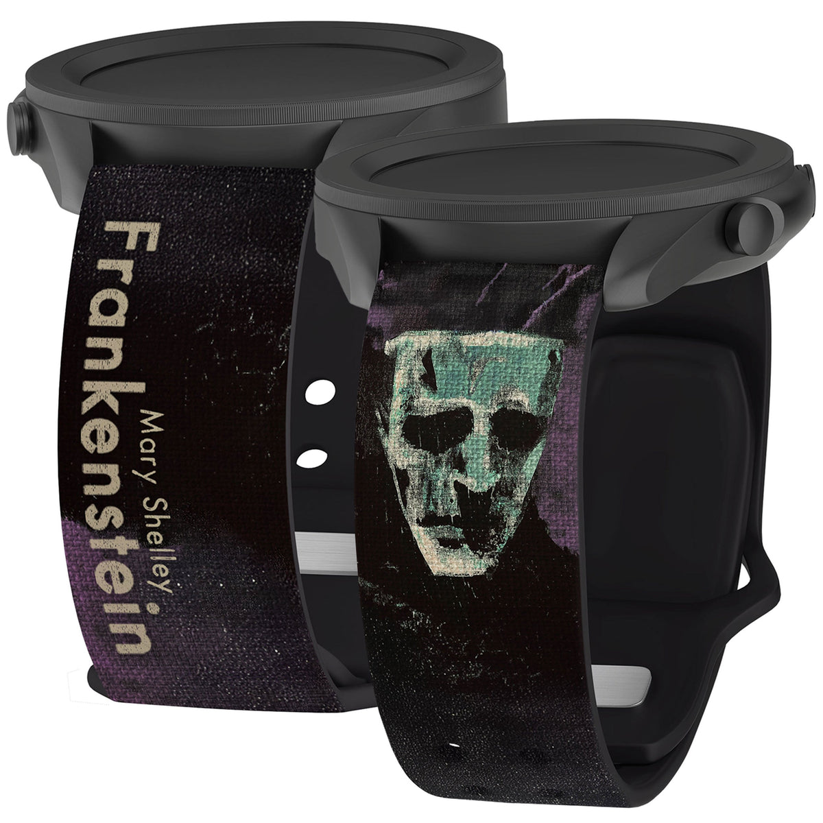 Classic Books HD Samsung Galaxy Watch 4-7 Watch Band - Arleathercraft Frankenstein Mary Shelley / Short