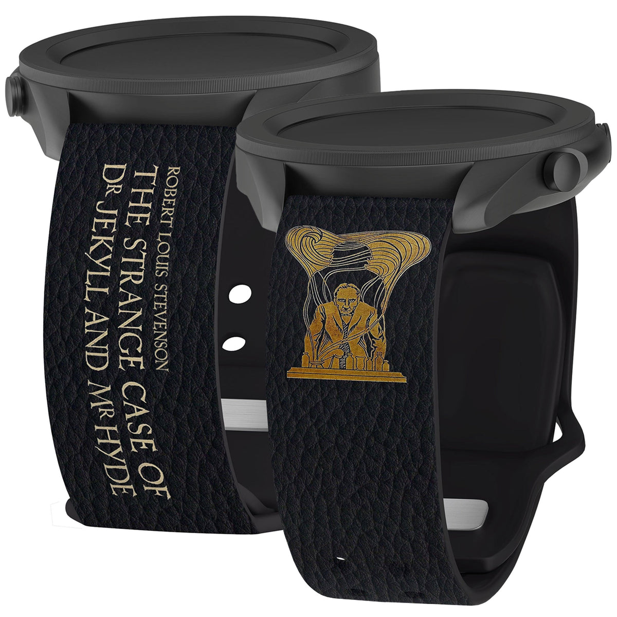 Classic Books HD Samsung Galaxy Watch 4-7 Watch Band - Arleathercraft Dr Jekyll & Mr Hyde Robert Louis Stevenson / Short