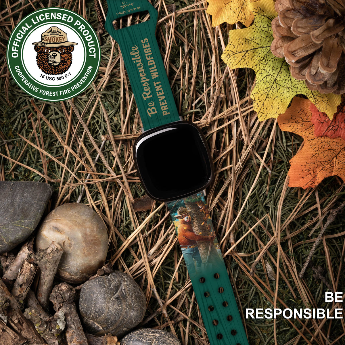 Smokey Bear Classic HD Fitbit Versa 3 & Sense Watch Band