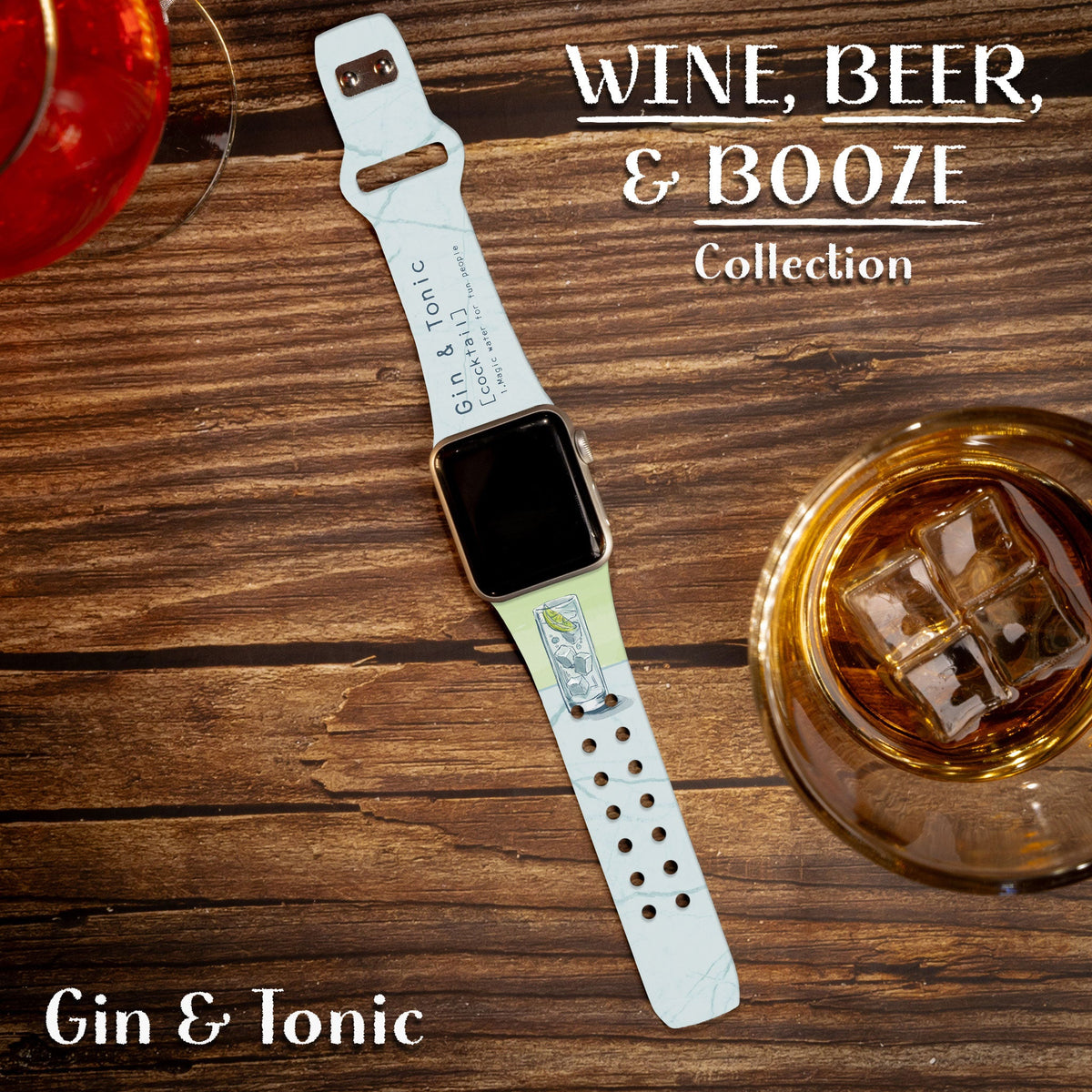 Wine, Beer, & Booze HD Apple Watch Band