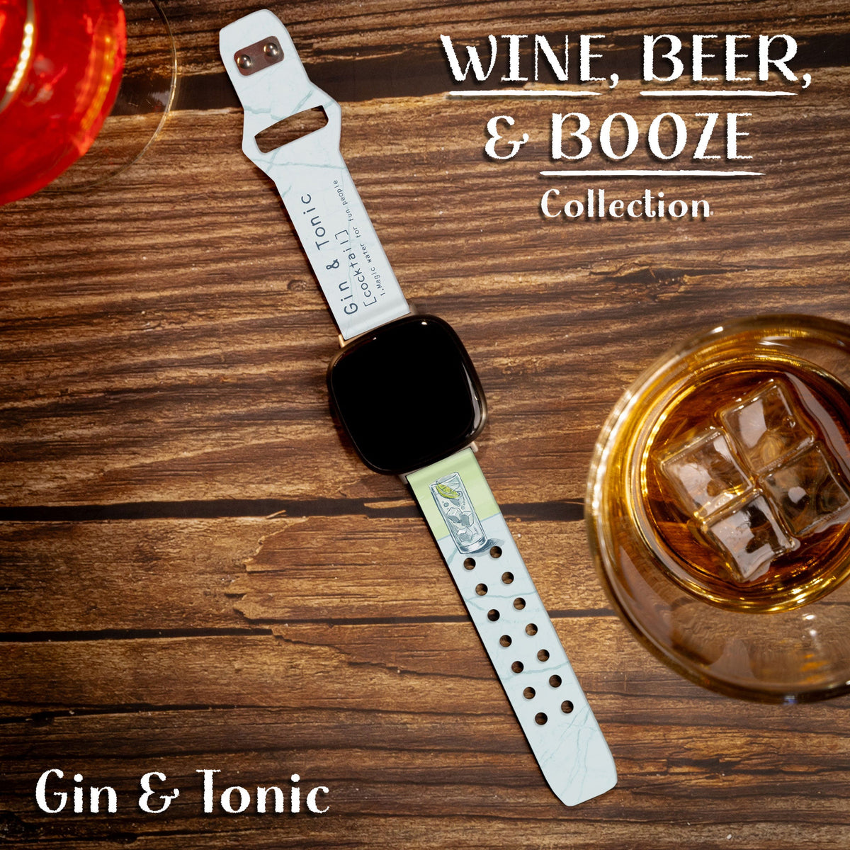 Wine, Beer, & Booze HD Fitbit Versa 3 & Sense 1 Watch Band