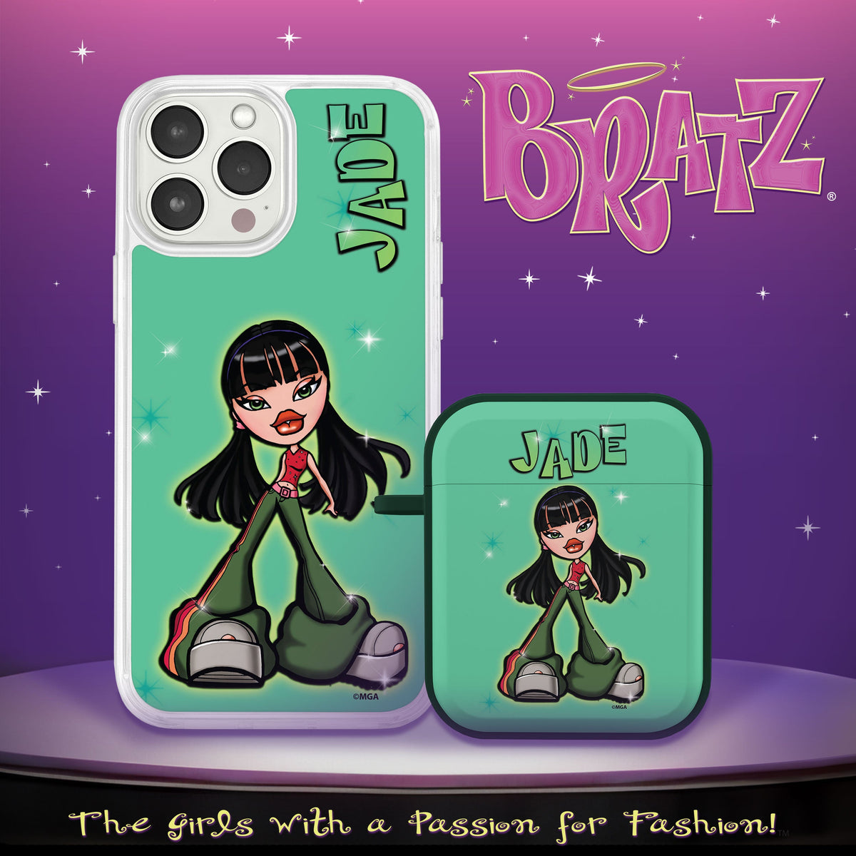 Bratz® Passion For Fashion HD Apple iPhone 13 Mag-Safe Phone Case and AirPods Gen 1 & 2 Combo Package