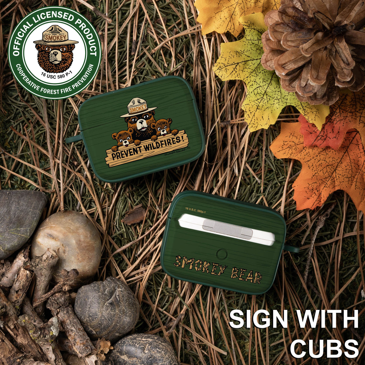 Smokey Bear Classic HDX Apple AirPods Pro 1 & 2 Case Cover