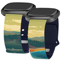National Parks Yellowstone HD Fitbit Versa 3 & Sense 1 Watch Band - Arleathercraft Short