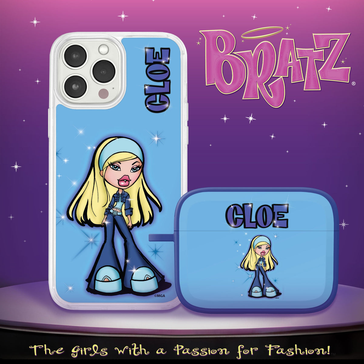 Bratz® Passion For Fashion HD Apple iPhone 15 Mag-Safe Phone Case and AirPods Pro Combo Package