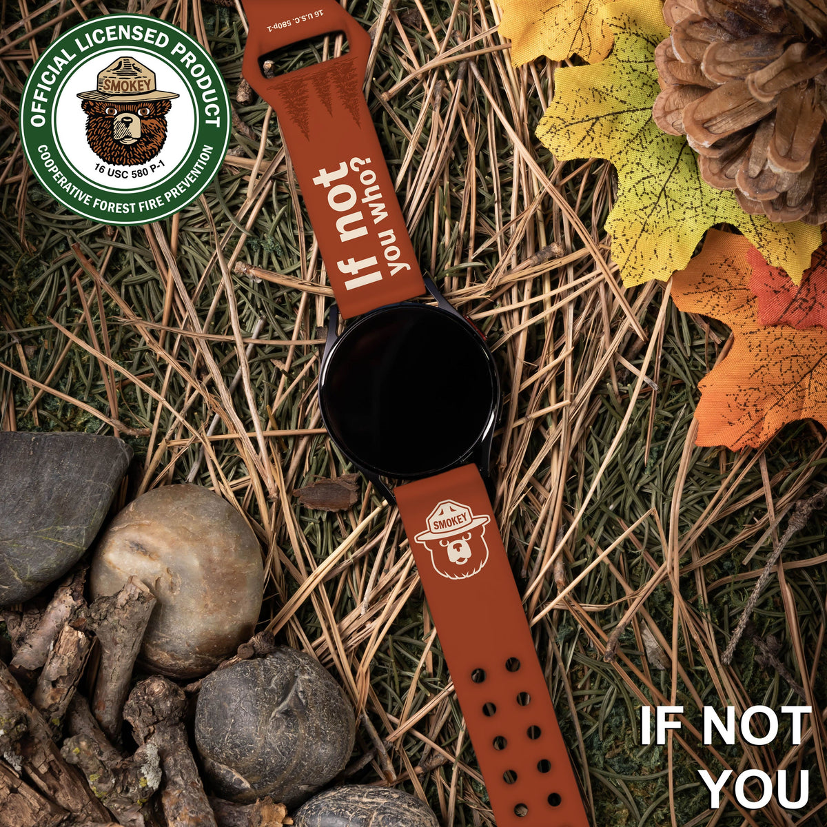 Smokey Bear Classic HD  Watchband for Samsung, Garmin, Fossil, and More