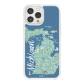Michigan HD Apple iPhone 14 Series Mag-Safe Phone Case - Arleathercraft Map / iPhone 14 Pro Max