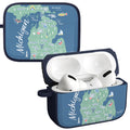 Michigan HDX Apple AirPods Pro 1 & 2 Case Cover - Arleathercraft Map