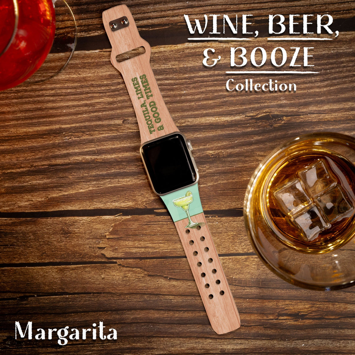 Wine, Beer, & Booze HD Apple Watch Band
