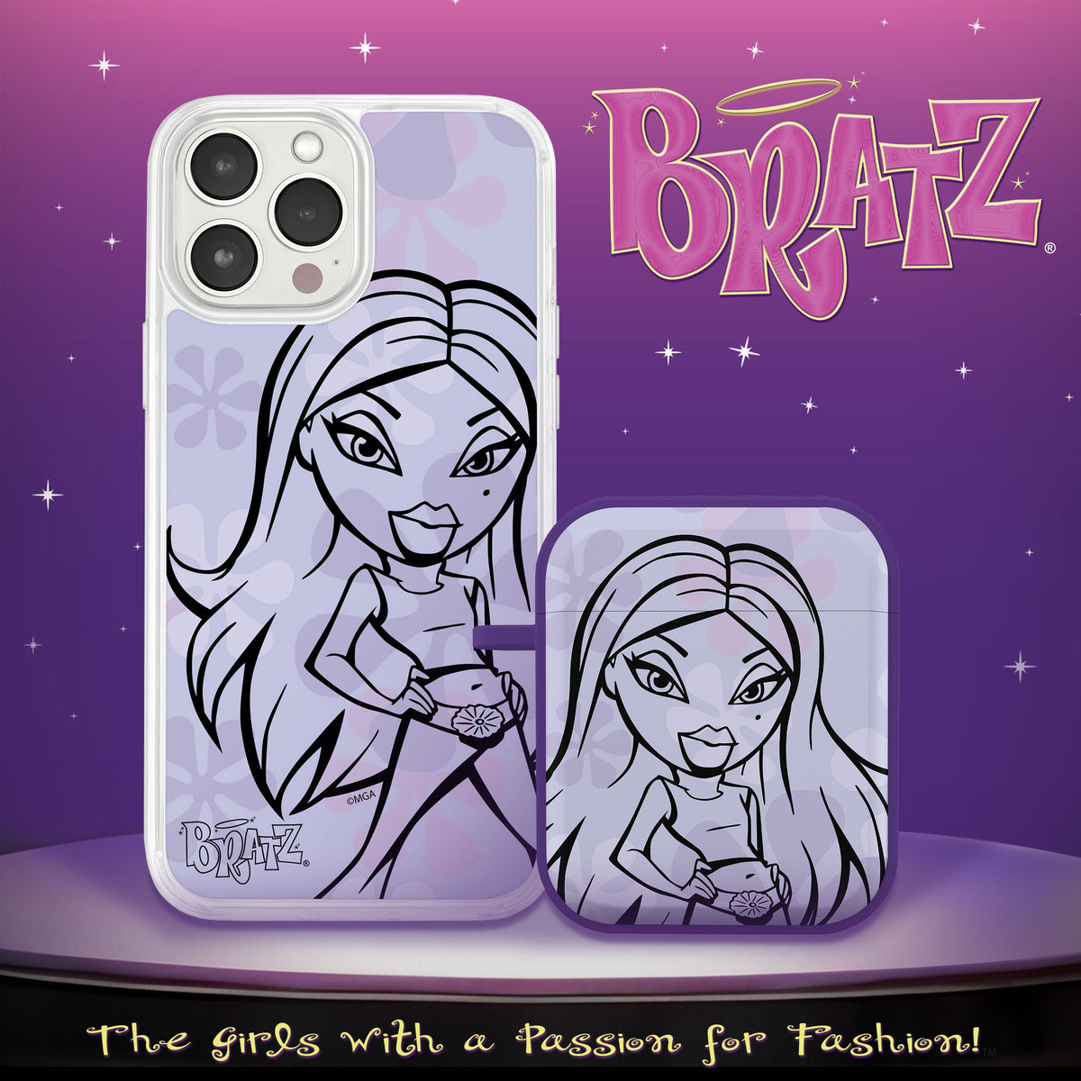 Bratz® Passion For Fashion HD Apple iPhone 14 Mag-Safe Phone Case and AirPods Gen 1 & 2 Combo Package