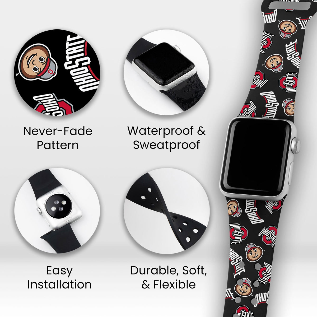 Ohio State Buckeyes HD Apple Watch Band