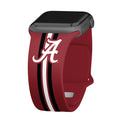Alabama Crimson Tide HD Apple Watch Band - Arleathercraft Stripes / 38/40/41mm(42mm Series 10) / Short