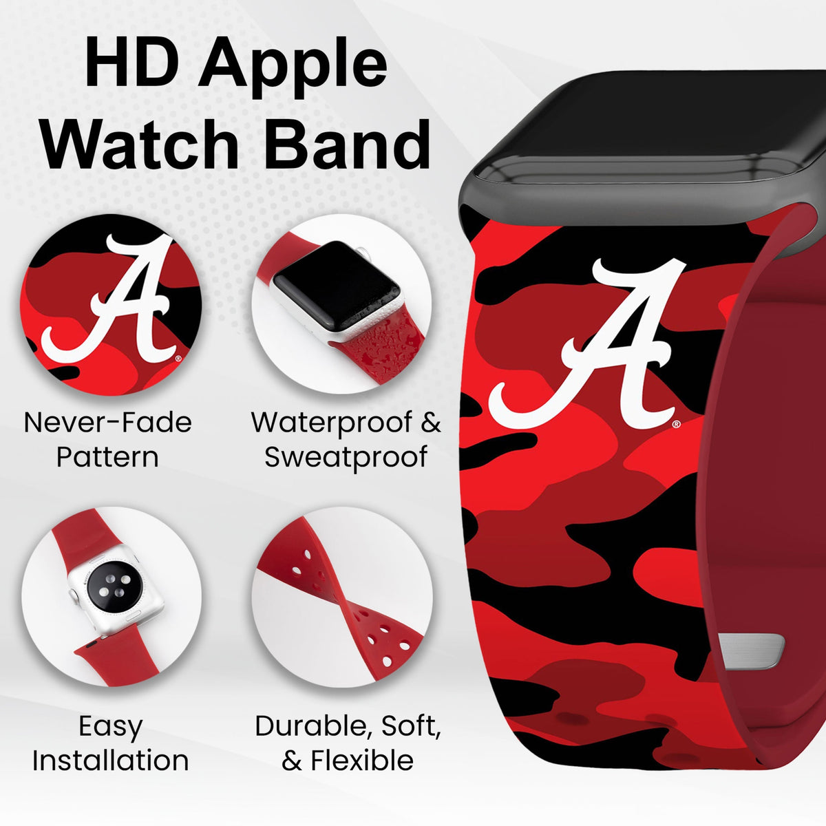 Alabama Crimson Tide HD Apple Watch Band