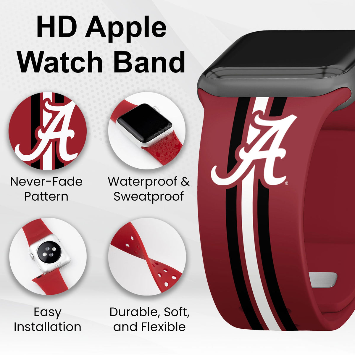 Alabama Crimson Tide HD Apple Watch Band