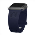 Auburn Tigers Engraved Apple Watch Band - Arleathercraft Navy / 38/40/41mm(42mm Series 10)