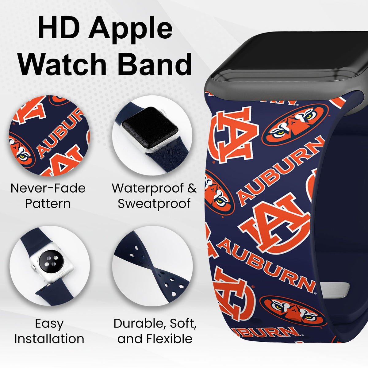 Auburn Tigers HD Apple Watch Band