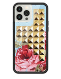 Blue Floral Stud iPhone Case - Arleathercraft iPhone 13 Pro Max