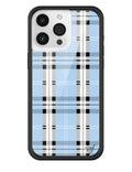 Plaid | Blue iPhone Case - Arleathercraft iPhone 15 Pro Max
