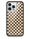 Checkers | Brown iPhone Case - Arleathercraft iPhone 14 Pro Max