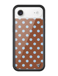 Polka Dot | Brown and Blue iPhone Case - Arleathercraft iPhone Air