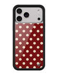 Polka Dot | Burgundy and Cream iPhone Case - Arleathercraft iPhone 17 Pro Max