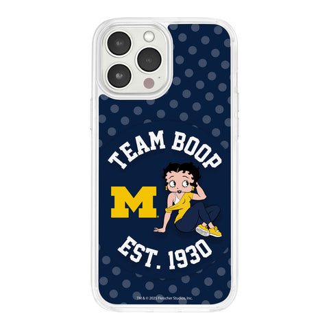 Michigan Wolverines X Betty Boop HD Apple iPhone 14 Mag-Safe Phone Case