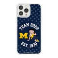 Michigan Wolverines X Betty Boop HD Apple iPhone 15 Mag-Safe Phone Case
