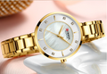 Women's Gold Slim Bracelet Watch Mother Of Pearl Dial