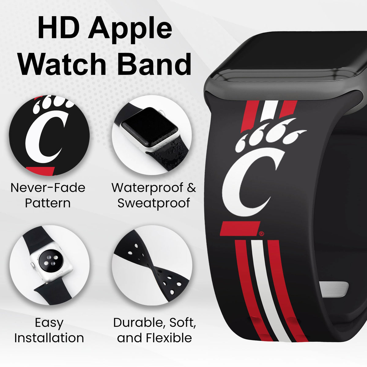 Cincinnati Bearcats HD Apple Watch Band