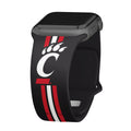 Cincinnati Bearcats HD Apple Watch Band - Arleathercraft Stripes / 38/40/41mm(42mm Series 10) / Short