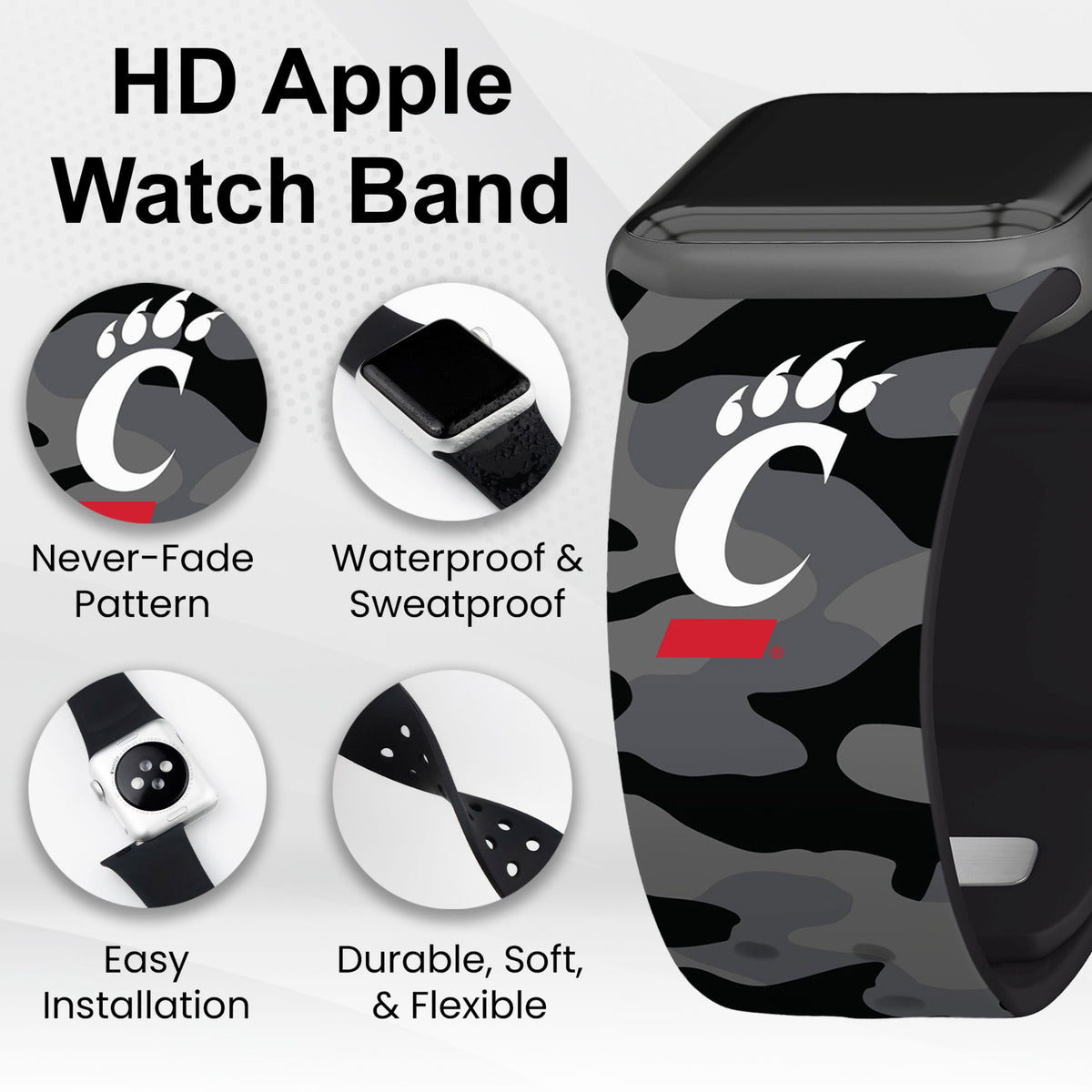 Cincinnati Bearcats HD Apple Watch Band