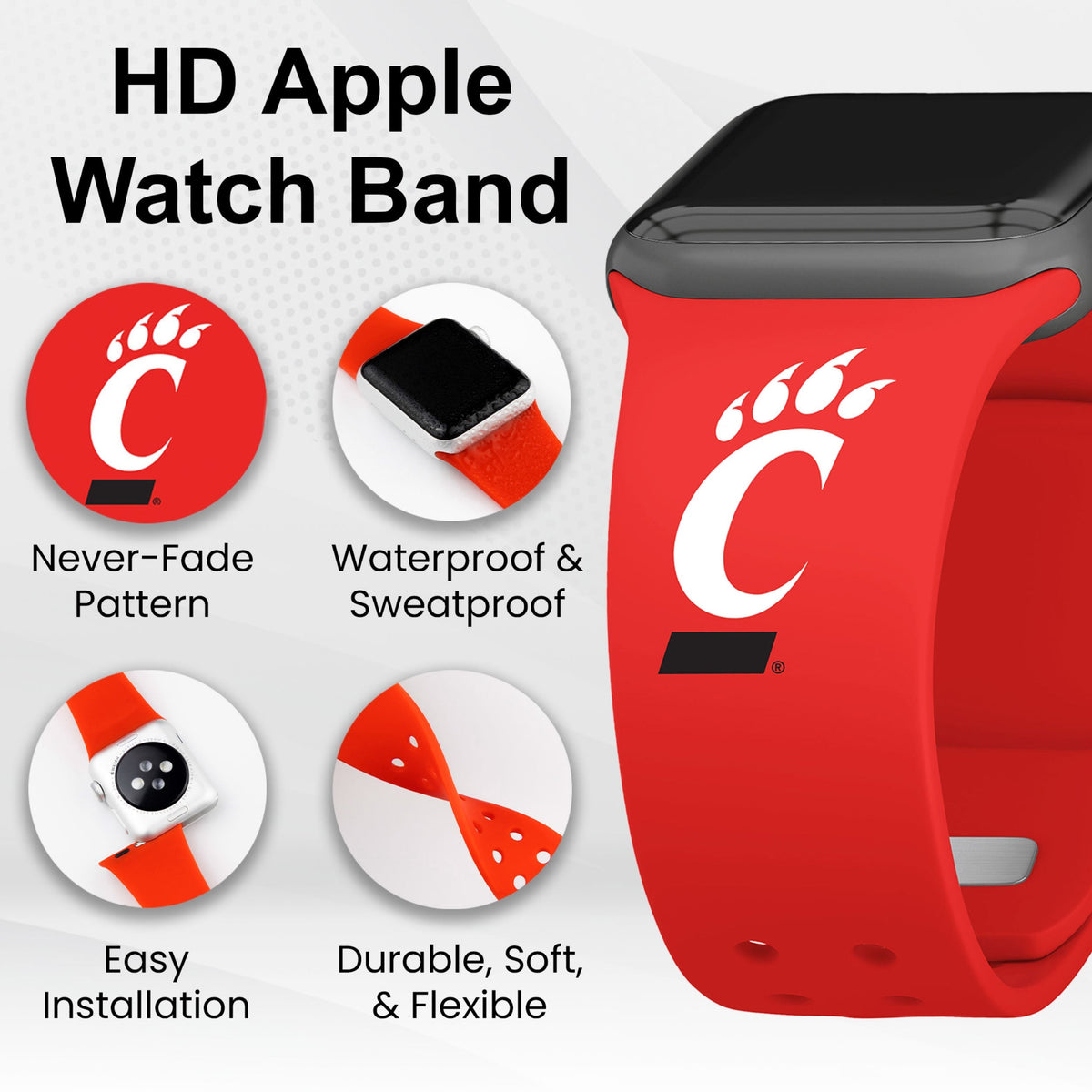 Cincinnati Bearcats HD Apple Watch Band