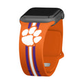 Clemson Tigers HD Apple Watch Band - Arleathercraft Stripes / 38/40/41mm(42mm Series 10) / Short