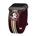 Florida State Seminoles HD Apple Watch Band - Arleathercraft Stripes / 38/40/41mm(42mm Series 10) / Short