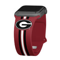 Georgia Bulldogs HD Apple Watch Band - Arleathercraft Stripes / 38/40/41mm(42mm Series 10) / Short