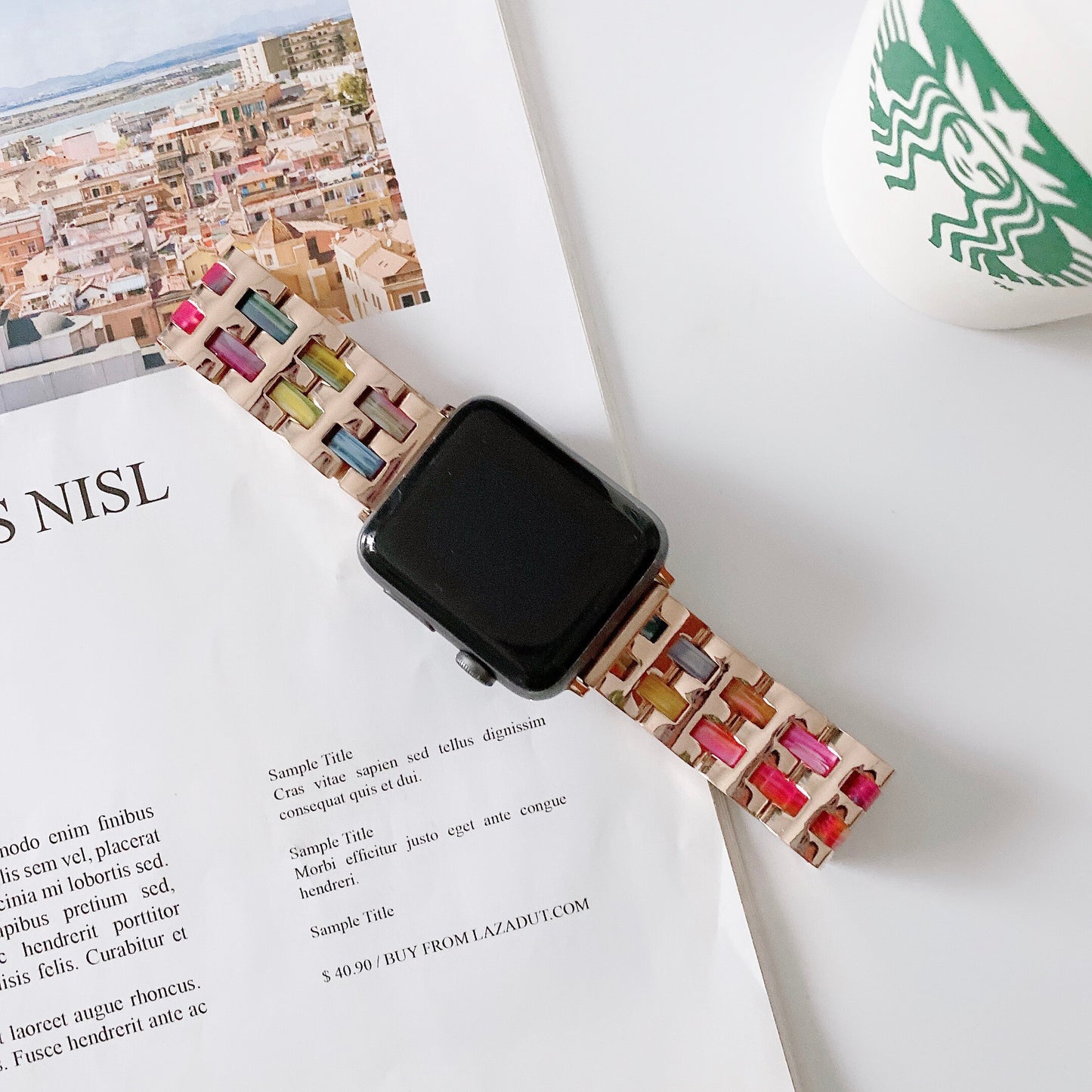 Resin & Stainless Steel Apple Watch Band