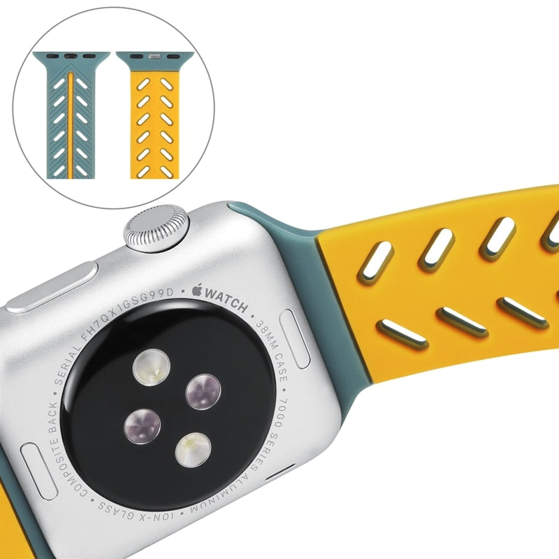 Bracelet sport en silicone souple pour Apple Watch