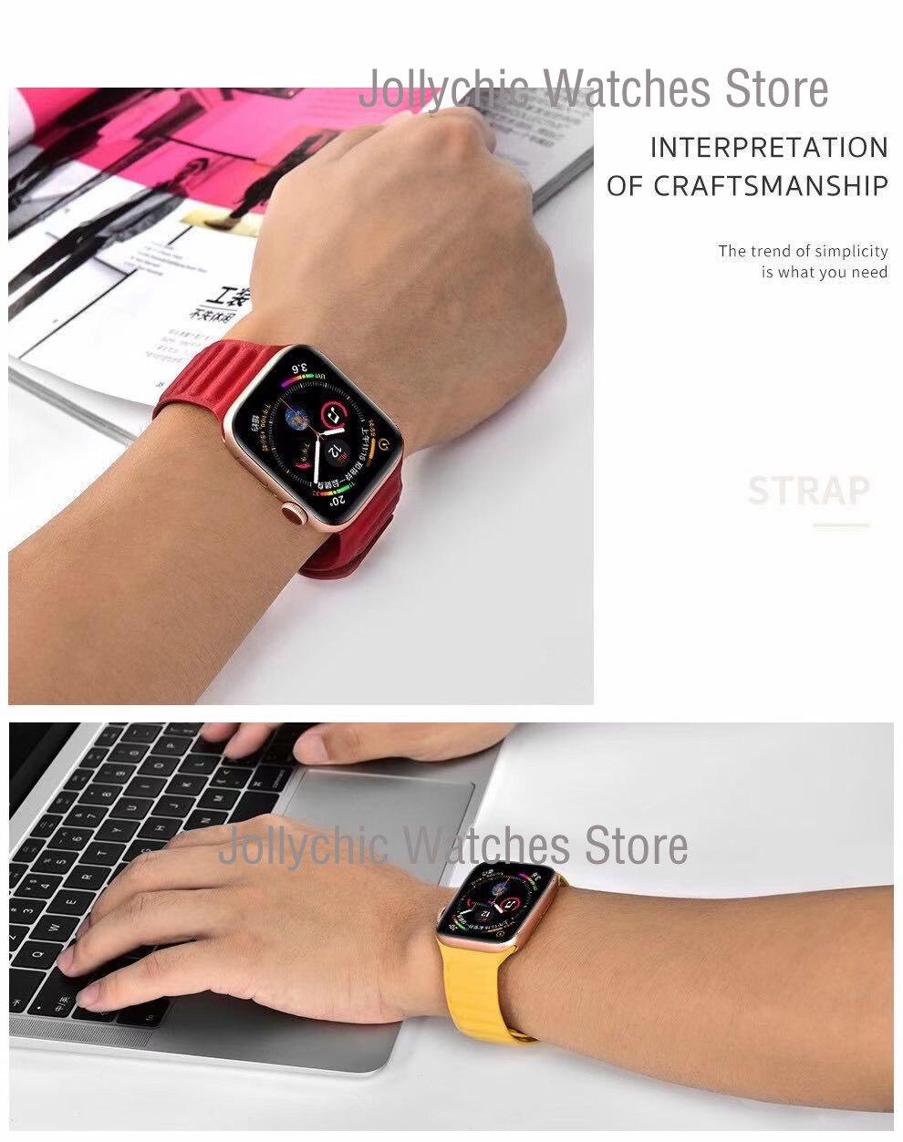 Strap for Apple Watch Leather Loop Watchband Bands