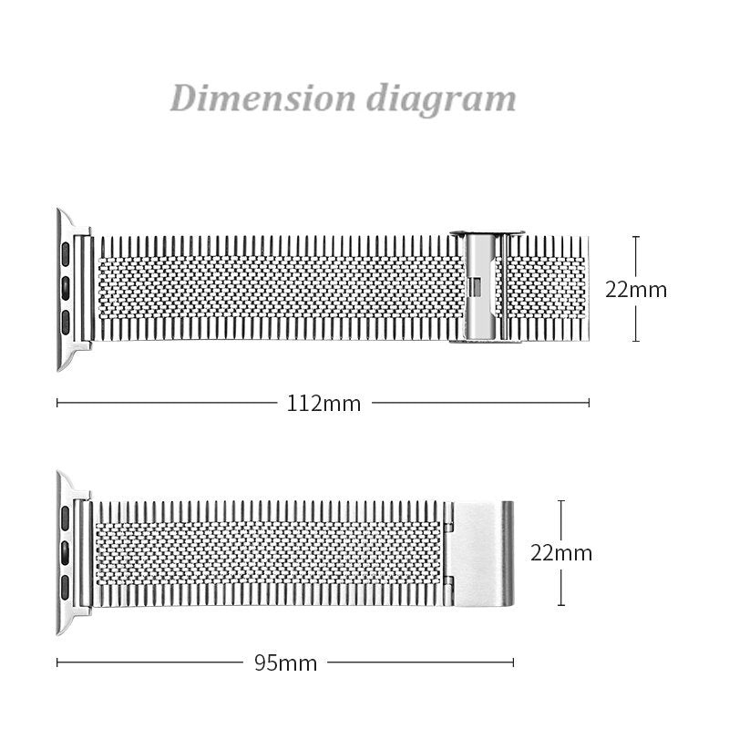 Milanese Loop Apple Watch Band Series 10/9/8/7/6/5/4/ SE / Ultra 8 1/2