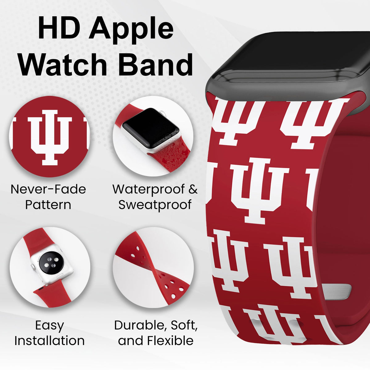 Indiana Hoosiers HD Apple Watch Band