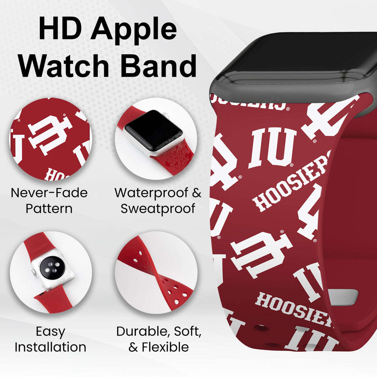 Indiana Hoosiers HD Apple Watch Band