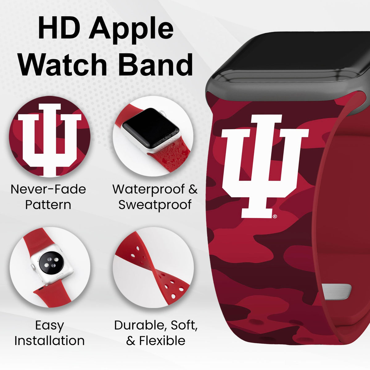 Indiana Hoosiers HD Apple Watch Band
