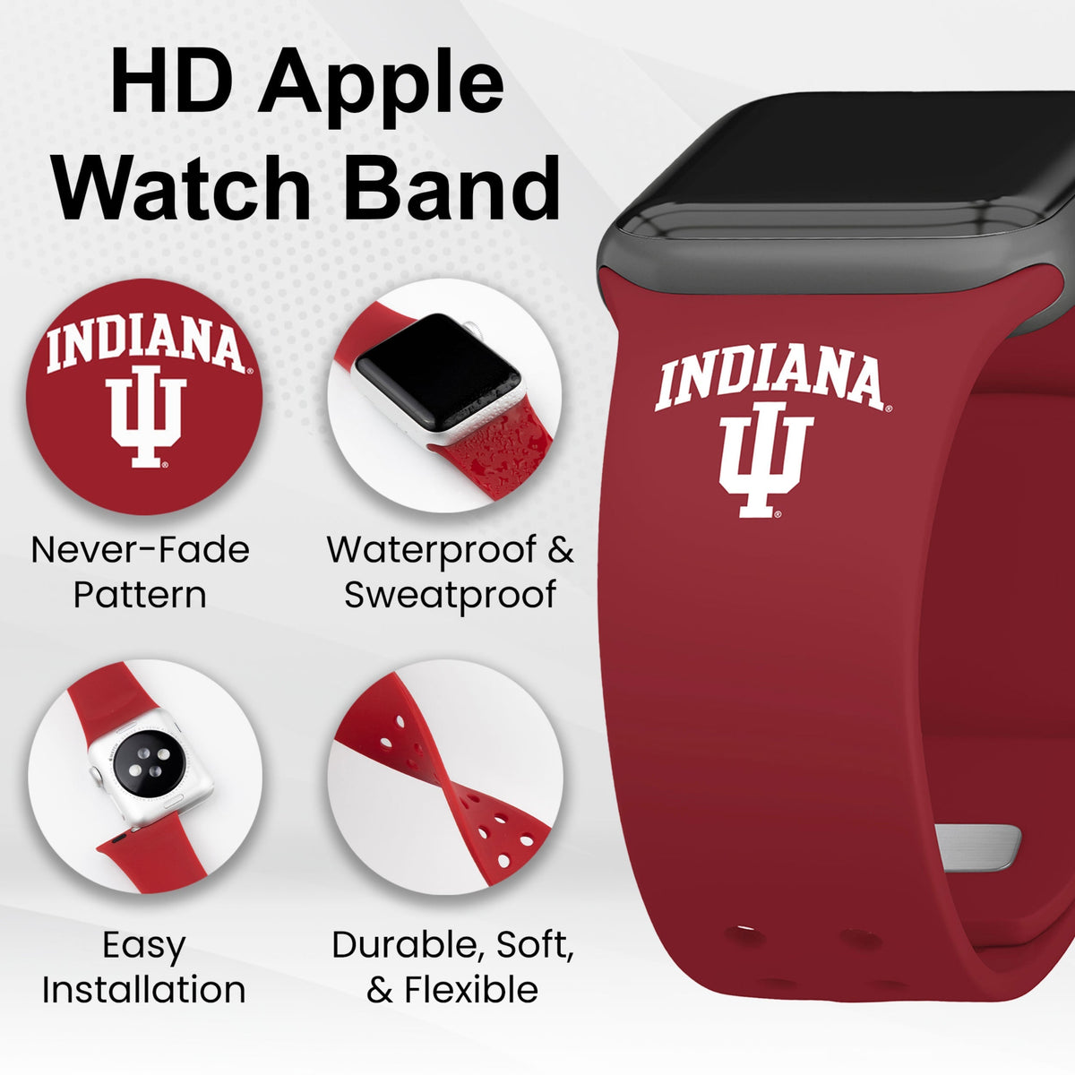 Indiana Hoosiers HD Apple Watch Band