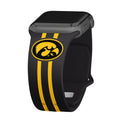 Iowa Hawkeyes HD Apple Watch Band - Arleathercraft Stripes / 38/40/41mm(42mm Series 10) / Short